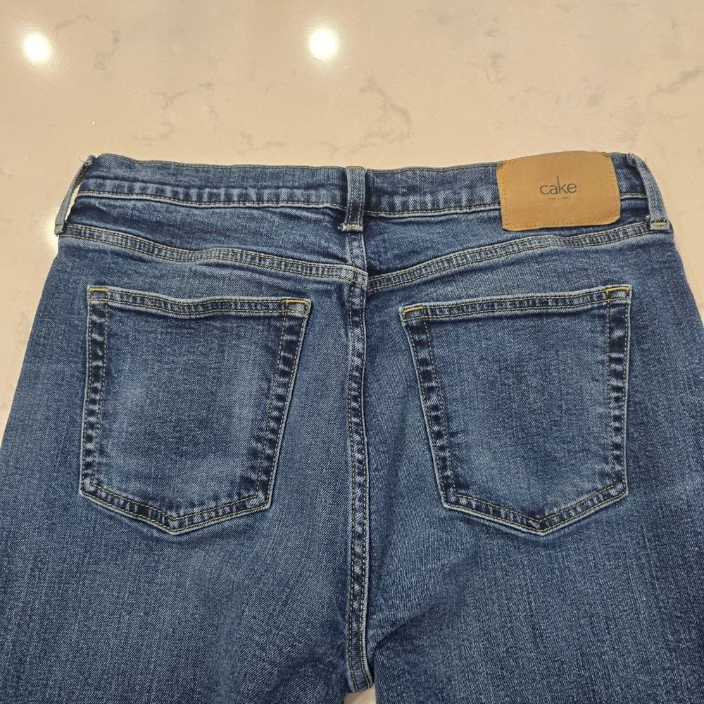 Cake The Label Womens Regular Straight Leg Jeans Medium Wash Blue Denim 31x30